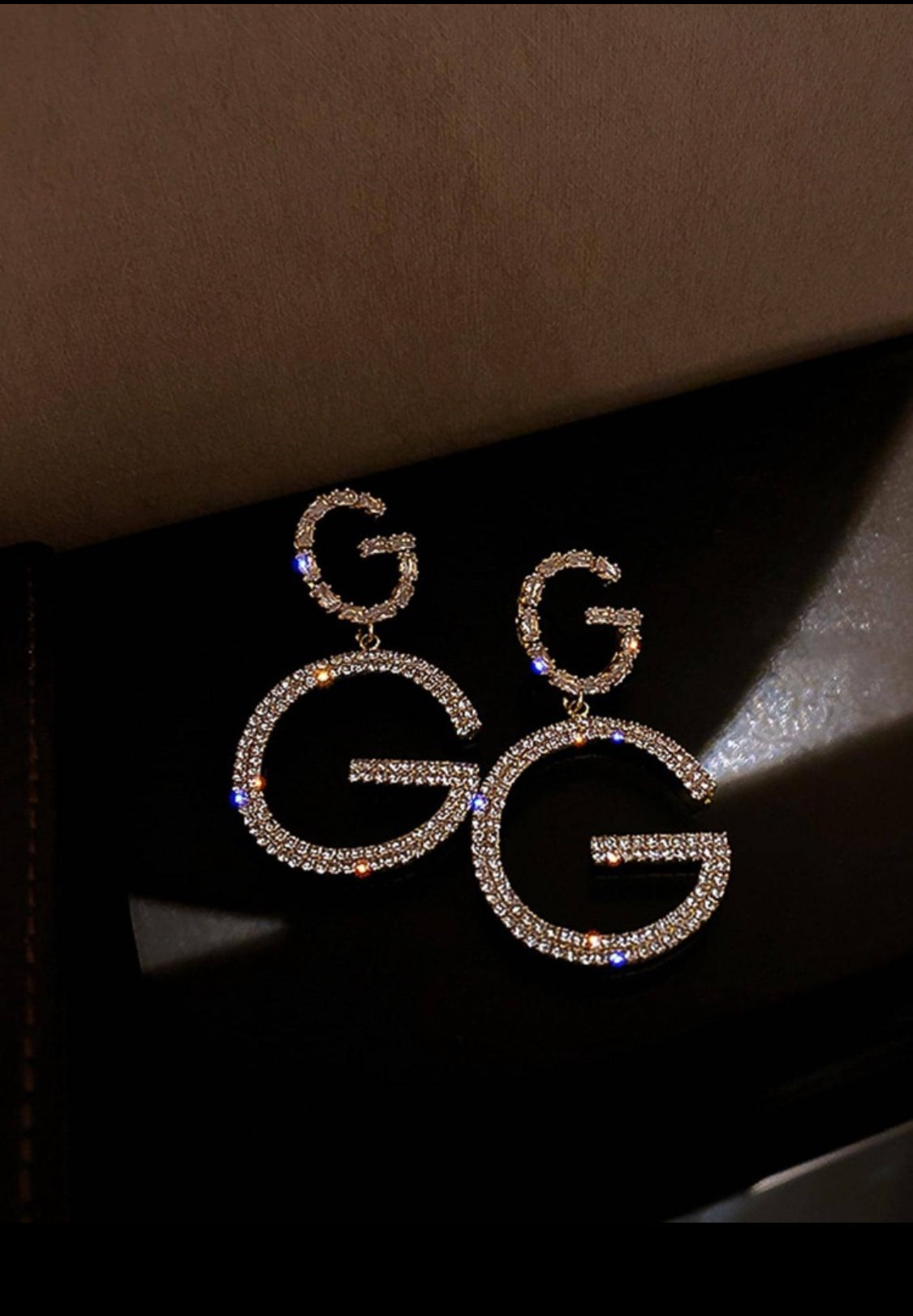 Rhinestone “GG” Statement Dangle Earrings