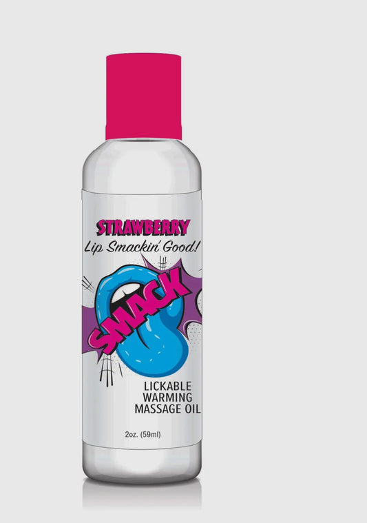 Smack Lickable Massage Oil Blue Raspberry 2 oz.