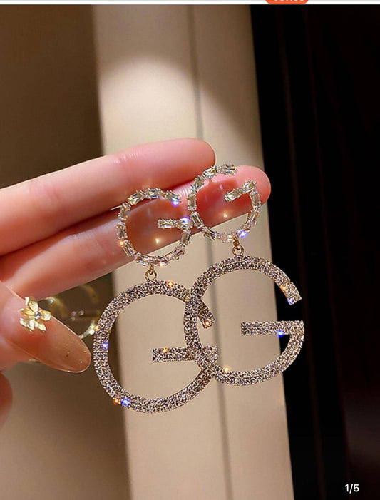 Rhinestone “GG” Statement Dangle Earrings