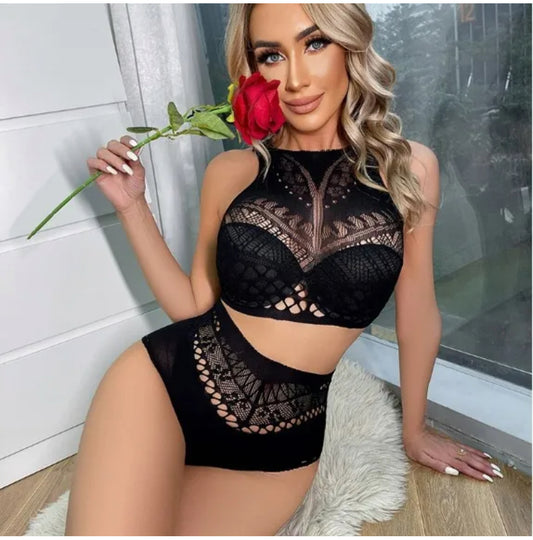 Two piece peek a boo set